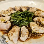 中華ダイニング 昌華 - 炙りフグと香港A菜の海鮮醤油がけ←ピカイチ