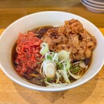 一〇そば - おそば　ゲソ天　紅ショウガ天半分