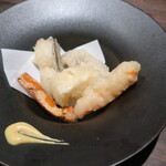 灯 - 揚物/フリット　ズワイ、牛蒡、蓮根、筍