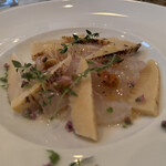 THETA　MU - 季節のメニュー　たけのこ　と　真鯛のカルパッチョ