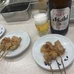 八重勝 - 瓶ビール大瓶＆どて焼き