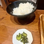 麺処 天川 - 白ごはん　お漬物