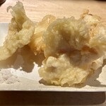 茶ぶ釜 - かしわ天は揚げ立てのサクサクです