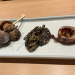 浅草壽司清 - 子持ちヤリイカ、ワラビ、ツブガイ