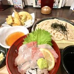 彩キッチン ゆらり - ミニすだちぶり丼と天ざるうどん