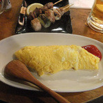 桜上水酒場　弥太兵衛 - チーズ入りオムレツ、ネギ間、ハツ