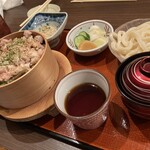越後屋本店 - 鶏のわっぱとうどんのセット