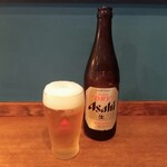 駅前ホルモン - ビンビール（アサヒ）