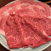 人形町今半 本店 - 山形県産黒毛和牛　手前赤身（もも肉）