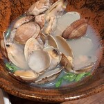 やむなし松濤 - アサリと春菊の酒蒸し