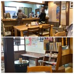 手打ちそば　八助 - 店内はなかなか趣きのある雰囲気。席は、4人テーブル1卓、7人座れる楕円テーブル1卓だけなので、相席が基本です。