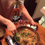 韓国家庭料理 青鶴洞 - 韓国版オジヤは、炒め飯♪