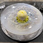 H1 - 黄金柑」と「胡麻」のジェラート