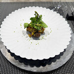 H1 - 「鹿ハツのソテーとホタルイカのラグーソース、クレソン添え」