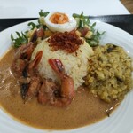 スリランカ料理 RAJARATA - 料理写真:サラダたっぷりエビカレープレートランチ