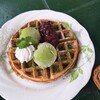 夢うらら - 抹茶とあずきのそば粉ワッフル