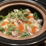 KAN - 〆の土鍋ご飯。本日は蟹とイクラ。