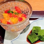 銀座ろくさん亭 - 水菓子 季節のフルーツと和の物一品