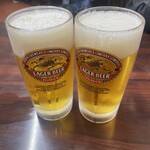 ささのや - ジョッキが両方ともレッドラベル♪