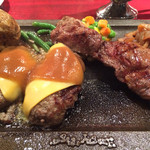 ハンバーグとリブロース、チーズは追加注文