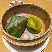 喜記 銀座店 - 桜餅風と春菊の点心