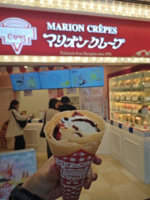 ハローキティ　原宿クレープ2種 ハローキティ 根付 東京限定 クレープバージョン 原宿 オレンジ