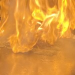 鉄板焼 日和 - (*⁰▿⁰*)す、すごい炎