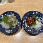 九十九 - たこわさ528円、チャンジャ583円
