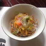 えぼしの里 - 揚げ蕎麦の野菜あんかけ