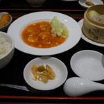 中国料理レストラン泰山 - 泰山夜セット＋生ビール（メインはエビチリをチョイス）￥1700位