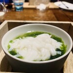 HAGI - ④ 卵、海苔、ノレソレ
      　★ フラン、骨+アラの出汁、生海苔、ノレソレ（穴子の稚魚）