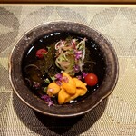 吉祥寺 鮨 天ぷら いわい - 輪島のモズクと雲丹　◎