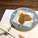 海鮮・鎌倉野菜 まつだ家 - お通し（アジフライ）