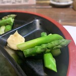 海鮮・鎌倉野菜 まつだ家 - アスパラ三昧（天ぷら、炭火焼、ゆで上げ）