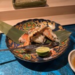 新宿 天麩羅 鮨 きた川 - 焼きタラバガニ