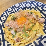 鎌倉パスタ - 料理写真:魚介の和風カルボナーラ フィットチーネ