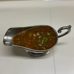 かれーの店 うどん  - 季節のすーぷかれー、ご飯大盛り、チーズ、スパイシーひき肉