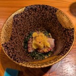 裕の輪 - 糸島もずく　蛸　自家製カラスミ　黄身酢おろし