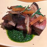 裕の輪 - Ａ５イチボ　バジルソース　根菜　紫安納芋　椎茸