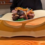 裕の輪 - Ａ５イチボ　バジルソース　根菜　紫安納芋　椎茸