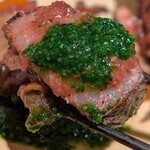 裕の輪 - Ａ５イチボ　バジルソース　根菜　紫安納芋　椎茸