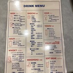 創作居酒屋 にしのや - ドリンクメニューです