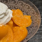 蒼菓 - 『デセール④』
      
      ・フロマージュブランのムース
      ・愛媛県鬼北町産の鬼あかり（ほおずき）
      
      ・別添えの鬼あかりのシロップを上からたっぷりかけて