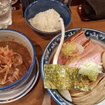 濃厚つけ麺 天晴 - 味玉濃厚つけ麺（並）羽釜ごはんセット