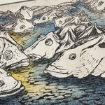 西むら - 壁にかけてあった。何のお魚だろう、、ニシンかなあ？