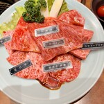 焼肉 静龍苑 - ロース盛り合わせ