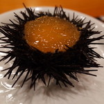 銀座おかもと - 1.生雲丹 炊いた伊勢海老のジュレ 2014.8.x