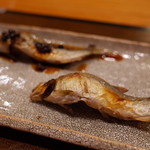 銀座おかもと - 6.鮎の塩焼き と 山椒ソース 2014.8.x