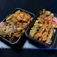天ぷらふく西 禅と匠 - かき揚げ天丼と海老野菜天丼
