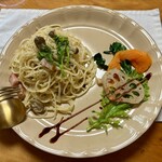 お菓子野山 - 自家製柚子胡椒ときのこの和風パスタ